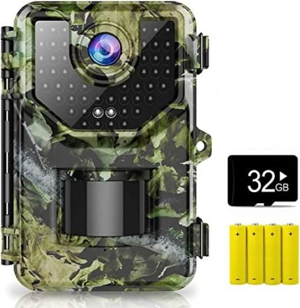 1080P 16MP Trail Camera, Hunting Camera with 120°Wide-Angle Motion Latest Sensor View 0.2s Trigger Time Trail Game Camera with 940nm No Glow and IP66 Waterproof 2.4” LCD 48pcs for Wildlife Monitoring